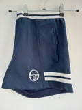 zip  vintage  Urban Village Vintage  urban village  Stripes  sportswear  shorts  Sergio Tacchini  S  pockets  MOD  mens  logo  Fred Perry  fred  emroidered logo  Blue  80s  1980s