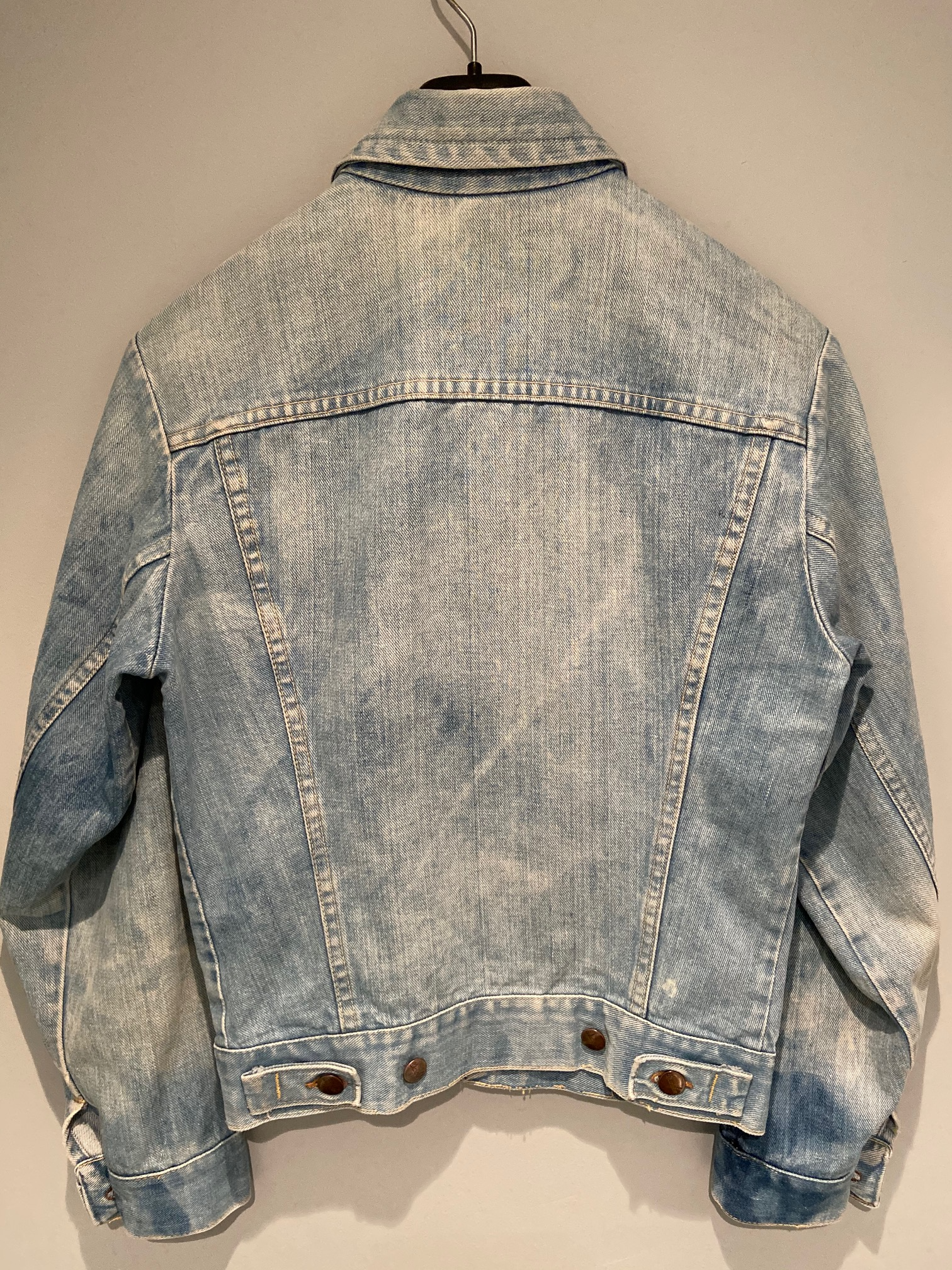 Vintage 1970s Wrangler Denim Jacket Faded Blue XS Mens Womens 