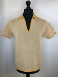 1970s Knitted Mesh Polo Top by St Michael - Size M