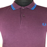 T-Shirt  purple  polo top  polo  MOD  mens  maroon  M  Fred Perry