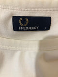 white  vintage  tshirt  tee  summer  Stripes  stripe detailing  mod  L  Fred Perry