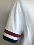 white  vintage  tshirt  tee  summer  Stripes  stripe detailing  mod  L  Fred Perry