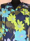 womens  vintage  Urban Village Vintage  tie neck  St Michael  maxi  Green  floral print  floral dress  dress  bow detail  Blue  70s  1970s  12