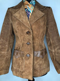 1970s Suede Blazer Jacket by Suede and Leathercraft Limited - Size UK 10