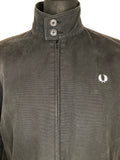 Winter Jacket  Winter Coat  vintage  Urban Village Vintage  urban village  retro  Mens Mac  Mens jacket  mens coat  mens  M  long sleeve  long length coat  long coat  Jacket  Fred Perry  embroidered logo  button down  Black Jacket  black