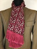 1960s Fringed Paisley Scarf by Celanese - One Size