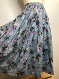 zip  womens  vintage  Urban Village Vintage  urban village  Skirts  skirt  floral print  blue  6  50s  1950s