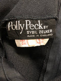 womens  vintage  sybil zelker  ruffle dress  retro  polly peck  MOD  mini dress  dress  black  60s  1960s