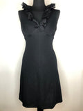 womens  vintage  sybil zelker  ruffle dress  retro  polly peck  MOD  mini dress  dress  black  60s  1960s