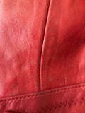 womens coat  womens  vintage  retro  Red  mod  long sleeve  long  lining  Leather Coat  leather  jacket  button  60s  1960s  10