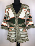 womens  vintage  Urban Village Vintage  urban village  space dye  retro  pockets  knitwear  knitted  knit  creamred baron  cardigan  cardi  boho  belted  belt  bell sleeve  70s  1970s  12