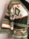 womens  vintage  Urban Village Vintage  urban village  space dye  retro  pockets  knitwear  knitted  knit  creamred baron  cardigan  cardi  boho  belted  belt  bell sleeve  70s  1970s  12