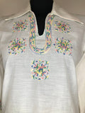 white  vintage  Urban Village Vintage  urban village  Shirt  retro  mens  long sleeves  Long sleeved top  long sleeve  Embroidered  dagger collar  dagger  bell sleeves  bell sleeve  Belair of California  70s  1970s  10