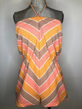 1970s Chevron Stripe Playsuit by Kittiwake - Size UK 14