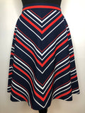 1970s Chevron Stripe Skirt by St Michael - Size UK 8