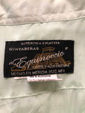 vintage  Urban Village Vintage  urban village  S  Mexican Shirt  mexican  guayabera  Green  Equinnocio  Embroidered  collar  chest pockets  chest  50s style  50s  1950s