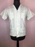 vintage  Urban Village Vintage  urban village  S  Mexican Shirt  mexican  guayabera  Green  Equinnocio  Embroidered  collar  chest pockets  chest  50s style  50s  1950s