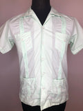 Vintage Mexican Guayabera Shirt in Green - Size S