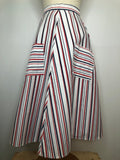 womens  white  vintage  Urban Village Vintage  urban village  Stripes  Skirts  skirt  Red  Blue  a line  70s  6  1970s