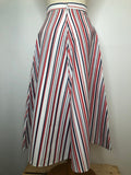 womens  white  vintage  Urban Village Vintage  urban village  Stripes  Skirts  skirt  Red  Blue  a line  70s  6  1970s