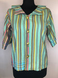 1950s Striped Blouse - Size UK 12