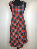 10  zip back  zip  womens  vintage  Urban Village Vintage  urban village  tie straps  tartan  retro  Red  pinafore dress  dress  check  black  back zip  A-Line  70s  1970s
