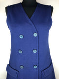 womens  vintage  summer  spring  retro  MOD  dress  Blue  back zip  60s  1960s  12