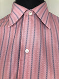 vintage  Urban Village Vintage  urban village  stripey  Stripes  striped  stripe  Shirt  retro  Pink  patterned  pattern  party  mens  Melmar Fashion  long sleeve  large  L  collar  button  70s  1970s