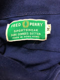 vintage  Urban Village Vintage  urban village  Shirt  S  pockets  MOD  mens  logo  Fred Perry Sportswear  embroidered logo  collar  chest pockets  blue  70s  1970s