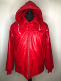 1970s Hooded Anorak Jacket in Red - Size L