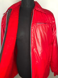 vintage  Urban Village Vintage  Red  pockets  mens  long sleeve  L  Jacket  elasticated cuffs  detachable zip hood  collared  coat  Anorak  70s  1970s