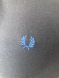 white stripe  top  T-Shirt  slim fit  polo top  polo  MOD  mens  M  Fred Perry  blue stripe  black