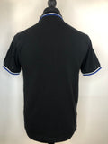 white stripe  top  T-Shirt  slim fit  polo top  polo  MOD  mens  M  Fred Perry  blue stripe  black