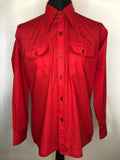 1970s Dagger Collar Western Shirt in Red - Size L