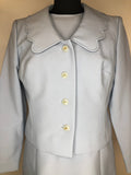 womens jacket  womens  vintage  Urban Village Vintage  urban village  two piece  smart dress  scalloped  scallop detail  scallop collar  Peggy French  MOD  Light Blue  cropped  crop jacket  blue  blazer jacket  60s  60  1960s  1960  12