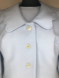 womens jacket  womens  vintage  Urban Village Vintage  urban village  two piece  smart dress  scalloped  scallop detail  scallop collar  Peggy French  MOD  Light Blue  cropped  crop jacket  blue  blazer jacket  60s  60  1960s  1960  12