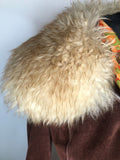 womens  vintage  Suede  Sheepskin  coat  brown  70s  1970s  12