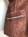 womens  vintage  Suede  Sheepskin  coat  brown  70s  1970s  12