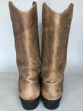 western  vintage  Urban Village Vintage  urban village  stitch detailing  stitch detail  mens  leather stitch  Leather  knee length  cowboy  brown leather  brown  boots  8