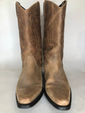western  vintage  Urban Village Vintage  urban village  stitch detailing  stitch detail  mens  leather stitch  Leather  knee length  cowboy  brown leather  brown  boots  8