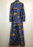 womens  wide leg  vintage  Urban Village Vintage  purple  palazzo pants  onsie  multi  jumpsuit  high neck  flares  flared  blue  all in one  70s  1970s  10