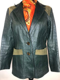 1970s Leather Blazer Jacket by Irish Craft Leathers - Size UK 10