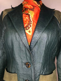 womens jacket  womens coat  womens  vintage  Urban Village Vintage  urban village  Suede  soft leather  pockets  Leather Jacket  Leather  Jacket  Irish Craft Leathers  Green  button  belt  70s  70  1970s  10