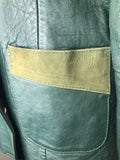 womens jacket  womens coat  womens  vintage  Urban Village Vintage  urban village  Suede  soft leather  pockets  Leather Jacket  Leather  Jacket  Irish Craft Leathers  Green  button  belt  70s  70  1970s  10