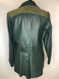 womens jacket  womens coat  womens  vintage  Urban Village Vintage  urban village  Suede  soft leather  pockets  Leather Jacket  Leather  Jacket  Irish Craft Leathers  Green  button  belt  70s  70  1970s  10