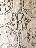 womens  white  vintage  Urban Village Vintage  print dress  long sleeved  lace  ivory  dress  decorative button front  cream  bell sleeve  8  70s  1970s