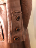 womens jacket  womens coat  womens  waist belt  vintage  Urban Village Vintage  urban village  trench  Richard Draper  pockets  long  lining  Leather Jacket  Leather  Jacket  coat  button  brown  Belted waist  belted jacket  belt  70s  70  1970s  10