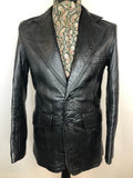 1970s Leather Blazer Jacket by House of Sears - Size UK S