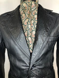vintage  Urban Village Vintage  urban village  S  pockets  mens  long sleeve  Leather Jacket  Leather  jacket  House of Sears  coat  black  Belted waist  belted jacket  belted  belt  70s  1970s