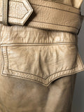 vintage  Urban Village Vintage  urban village  S  pockets  mens  long sleeve  Leather Jacket  Leather  jacket  coat  camel  Belted waist  belted jacket  belted  belt  beige  70s  1970s